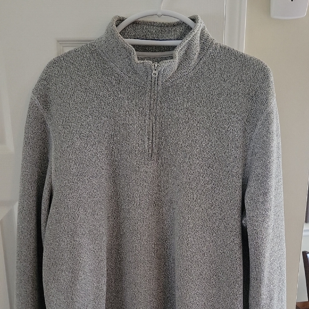 Sonoma Men's Light Heather Gray Half-Zip Sweater
